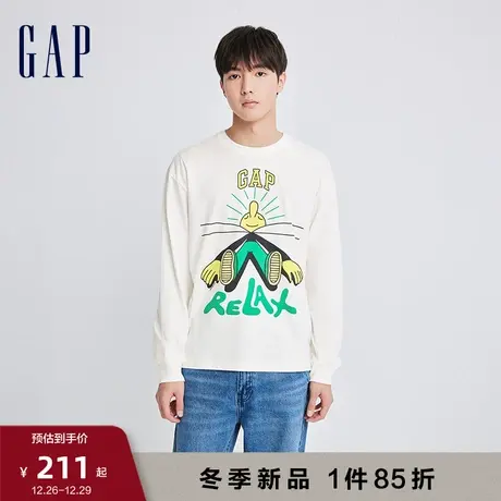 【GAP x JEREMY VILLE联名】男女同款长袖T恤春秋休闲上衣841240图片