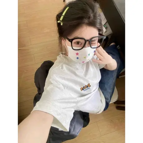 欧货打底上衣2024新款纯棉短袖t恤夏季中长款圆领宽松半袖内搭衫图片