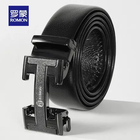 【官方正品】罗蒙男士商务真皮皮带中青年2023春季新款自动扣腰带图片