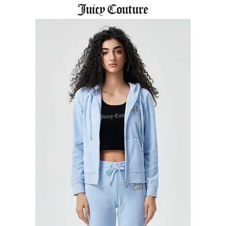 Juicy Couture橘滋外套女2023春季新款时尚美式休闲天鹅绒夹克女商品大图
