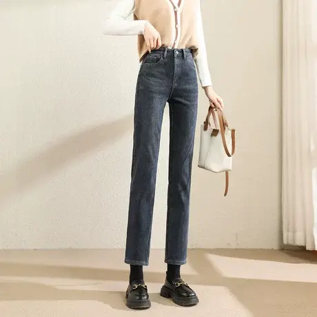 时尚气质加绒牛仔长裤商品大图