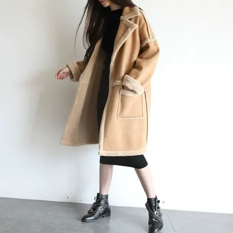 高级感小个子外套中长款宽松大衣女商品大图