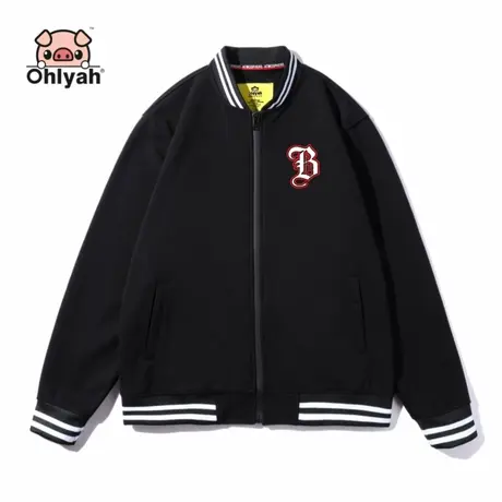 棒球服外套女男加绒加厚宽松卫衣休闲开衫拉链上衣logo工作服定制商品大图