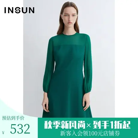 恩裳商场同款春季女装潮流建筑感剪裁时尚气质通勤连衣裙图片