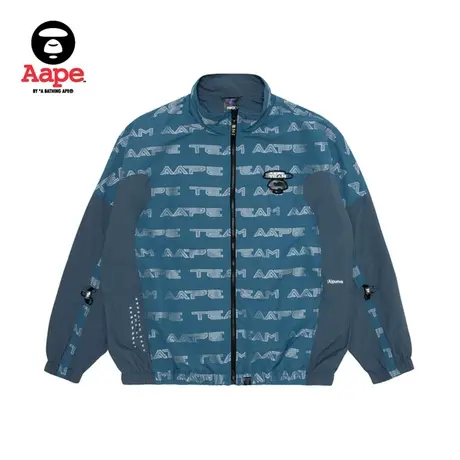 Aape旗舰店男装秋冬字母猿颜徽章拼接宽松版薄款外套7537XXJ商品大图