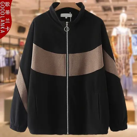 妈妈秋装外套2023春装新款宽松洋气加肥加大码女装显瘦夹克200斤图片