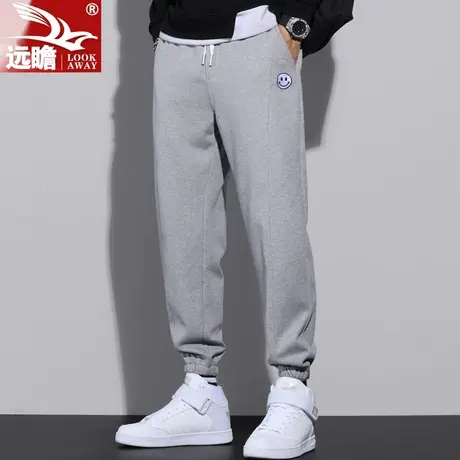 灰色休闲裤男潮流宽松直筒卫裤春秋季新款潮牌阔腿束脚百搭长裤子商品大图