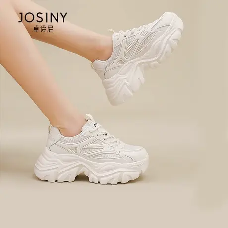 卓诗尼新款女鞋厚底小个子显高老爹鞋轻便时尚百搭圆头休闲运动鞋图片
