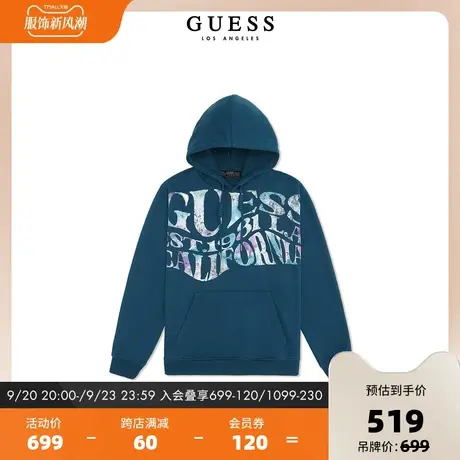 GUESS23 新款秋男士潮流个性百搭连帽印花字母卫衣-M3BQ38KBY51商品大图