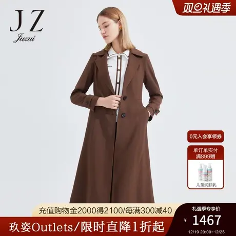 JZ玖姿商场同款休闲外套女装2023春季新款气质长款风衣JWCC41106商品大图