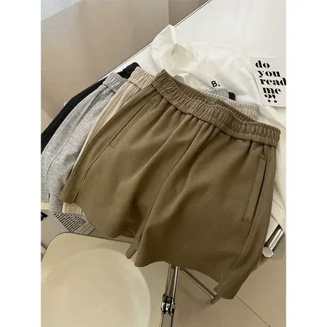 简约基础款百搭高腰运动休闲短裤女宽松阔腿家居跑步透气热裤夏季商品大图