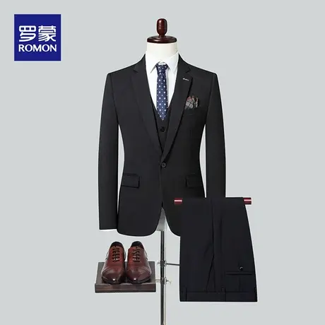 罗蒙男士西服套装2023秋季新款新郎结婚西装商务职业正装三件套男图片