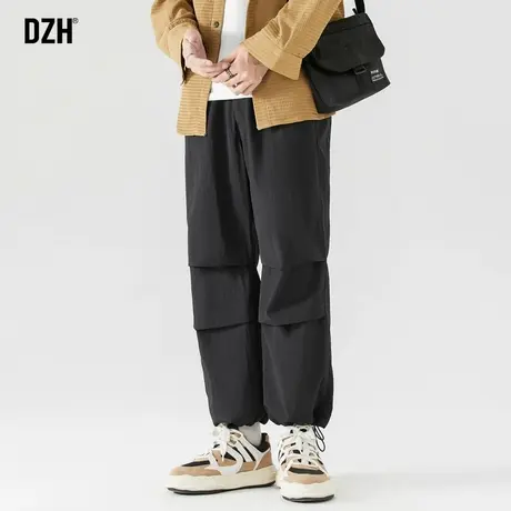 男士黑色工装裤子男秋款潮流百搭2023年新款机能伞兵裤宽松休闲裤商品大图