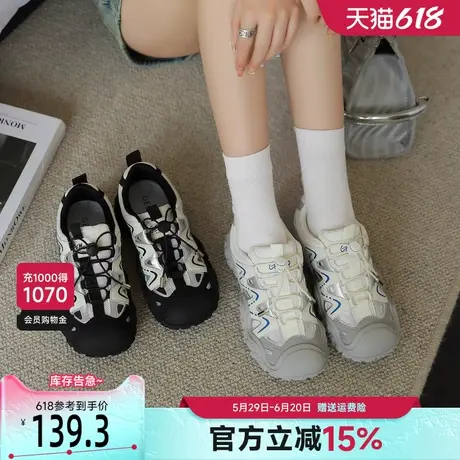 戈美其鞋子女2025新款爆款老爹鞋夏季网面透气小众设计休闲运动鞋商品大图