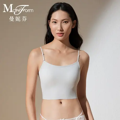 曼妮芬2025夏舒适芒果杯吊带美背短款带杯背心细肩带打底20400560商品大图
