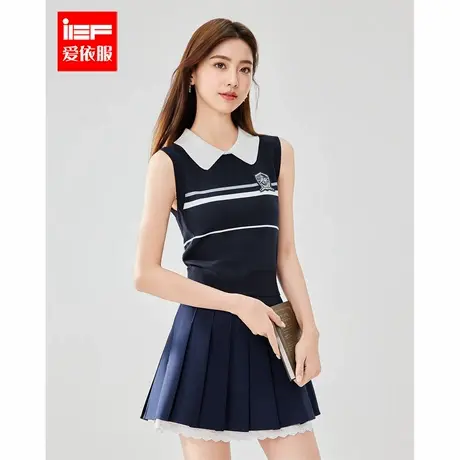 IEF/爱依服上衣2025夏季新款学院风甜美女孩子百搭减龄短款女背心图片