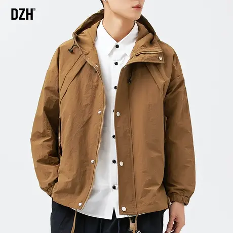 男士美式复古连帽外套男潮牌高级感秋季冲锋衣2023新款飞行员夹克商品大图