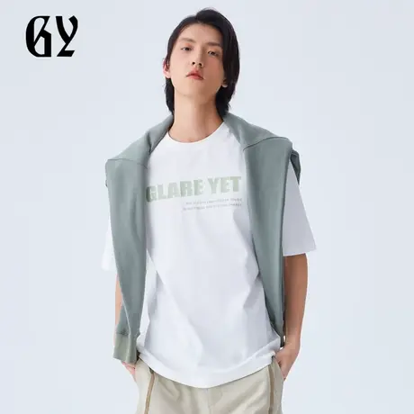 雅戈尔奥莱 GY男装夏季前胸时尚字母印花吸湿透气男士短袖T恤商品大图
