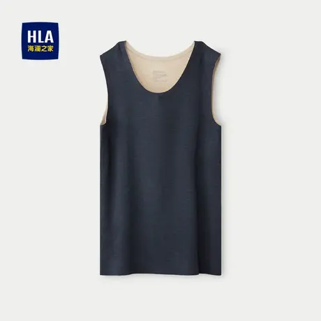 HLA/海澜之家含羊绒内衣背心男含桑蚕丝磨毛保暖纯色柔软背心男商品大图