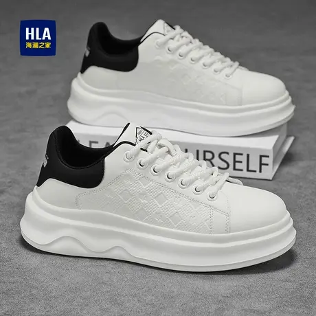 HLA/海澜之家男鞋秋季新款高级感时尚潮流休闲鞋厚底增高男士板鞋图片