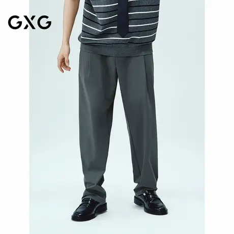 GXG男装 微肌理宽松直筒西裤轻薄休闲长裤25年夏季新品G25X022075商品大图