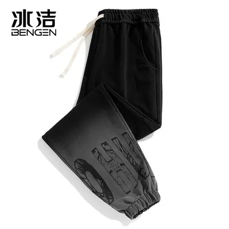 冰洁休闲裤男2023秋冬季简约百搭潮流渐变色松紧腰束脚裤长裤KP商品大图