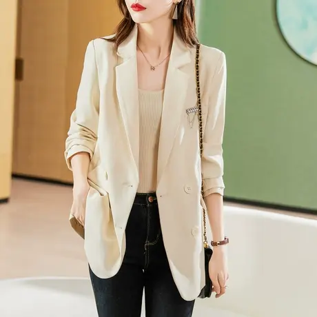 时尚气质小西装外套2021年秋季新款修身女士收腰上班族小个子商品大图