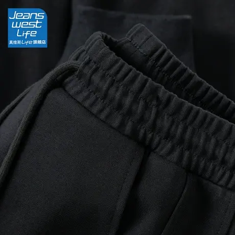 真维斯LIFE黑色小个子卫裤女春秋款2023新款高腰显高休闲运动裤女图片