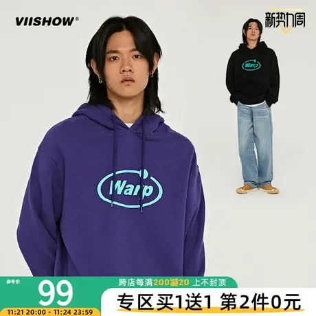 VIISHOW男士卫衣潮牌连帽印花宽松上衣年春季新款潮ins休闲男上衣商品大图