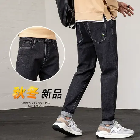 春季新款牛仔长裤男士宽松直筒休闲工装男生2024新款潮牌男装春装商品大图