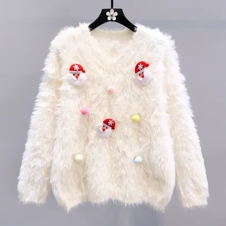 慵懒风软糯圣诞毛衣女冬季2023新款宽松设计感洋气减龄针织衫上衣图片