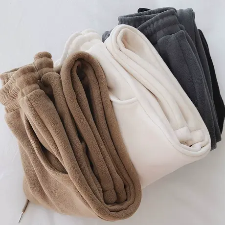 巨暖！厚实运动裤女秋冬加绒加厚宽松束脚裤显瘦百搭阔腿休闲卫裤图片