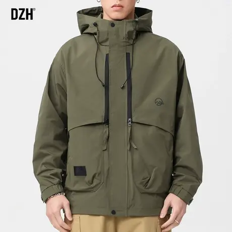 男士军绿色工装冲锋衣外套男春秋潮高级感休闲夹克男款2024年新款商品大图