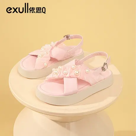 依思q运动凉鞋女款夏季2024年新款甜酷仙女风厚底休闲沙滩凉拖鞋商品大图