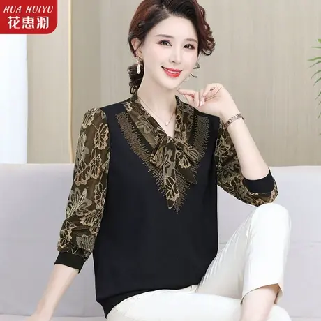 2023新款妈妈夏装七分袖衬衫中年女装洋气上衣中老年夏季雪纺小衫商品大图