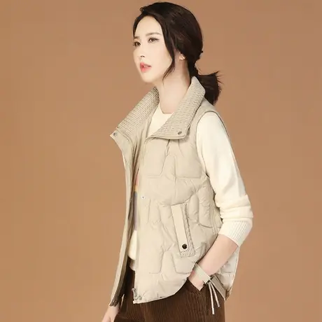 韩潮袭人立领无袖加厚黑色棉马甲女2023冬季新款休闲棉服马甲外套图片