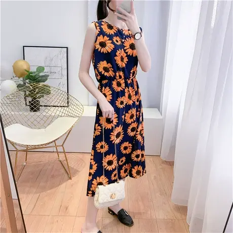 沙滩海边度假风白色吊带连衣裙子夏季2023年新款茶歇桔梗法式长裙图片