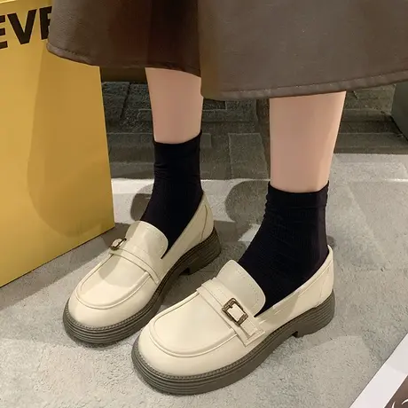 学院风小皮鞋女2023年新款秋季复古jk平底百搭单鞋子英伦风乐福鞋商品大图