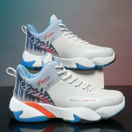 男鞋秋季2023新款厚底增高皮面运动鞋男士耐磨休闲跑步鞋篮球潮鞋商品大图