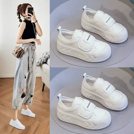 真皮老爹鞋女款2023新款秋季百搭休闲单鞋松糕厚底运动面包鞋板鞋图片