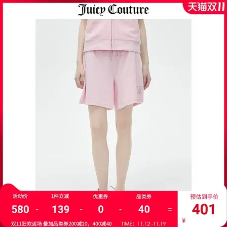 Juicy Couture橘滋短裤女2023夏季新款休闲运动宽松针织短裤套装商品大图