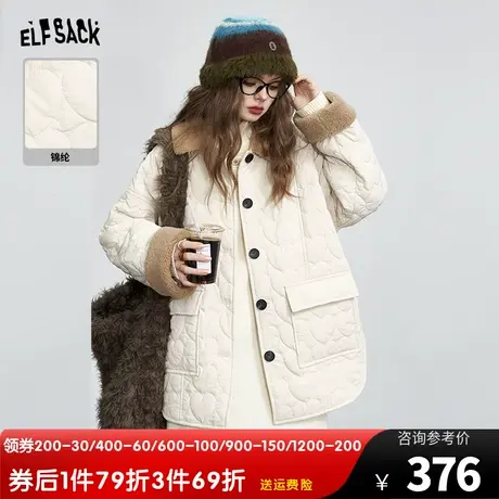 妖精的口袋复古薄款棉衣女2023冬季新款宽松保暖小个子设计感棉服图片