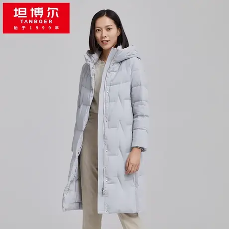 【商场同款】坦博尔鹅绒羽绒服女中长款外套冬TB211776断码清仓商品大图
