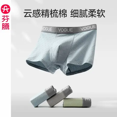 芬腾内裤男抗菌裆纯棉平角裤新款青年透气舒适大码四角短裤头裤衩商品大图