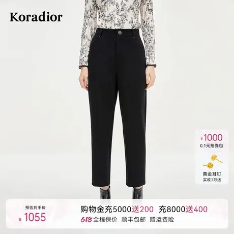 koradior珂莱蒂尔2025年春季新款经典通勤百搭休闲裤女直筒长裤商品大图