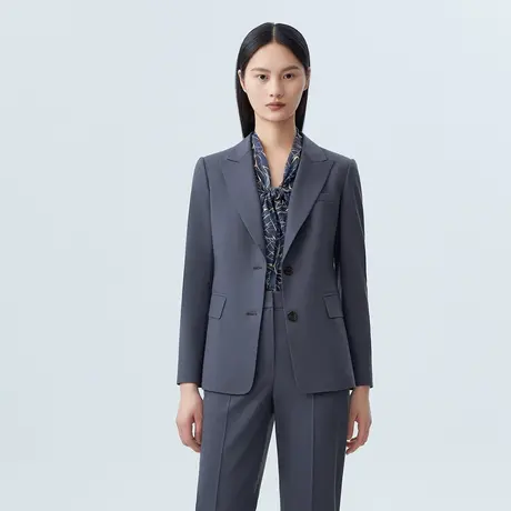 LANCY/朗姿春季新款职业长袖西装外套女式小西服羊毛气质图片