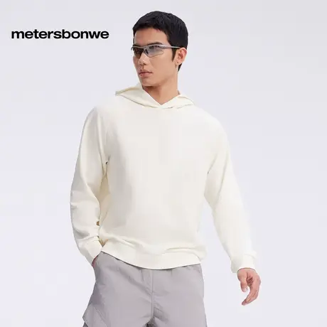 美特斯邦威卫衣男女同款2025春夏新款纯色印花连帽衫舒适百搭上衣图片