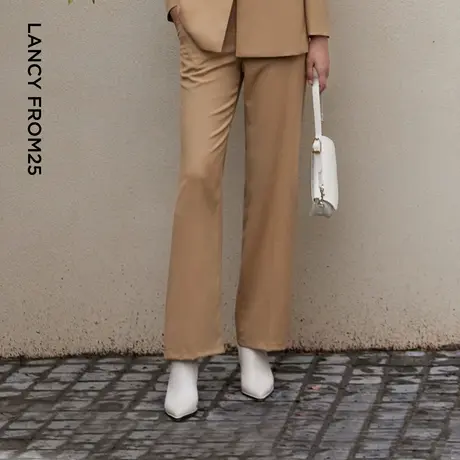 【纯羊毛】LANCY/朗姿2023秋季新款高腰西装裤子女高级感职业正装商品大图