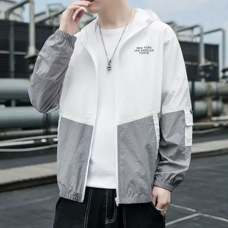 撞色防晒衣服男夏季薄款凉感冰感夹克男士休闲户外钓鱼皮肤衣外套商品大图