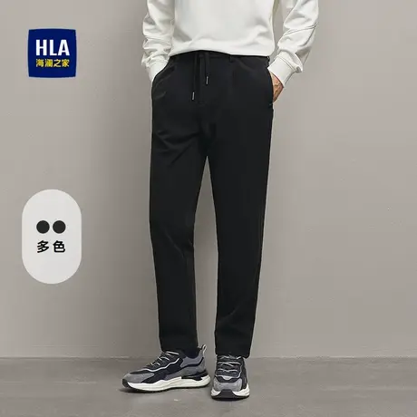 HLA/海澜之家锥形休闲九分裤2025秋季新款松紧腰休闲简约裤子男商品大图